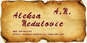 Aleksa Medulović vizit kartica